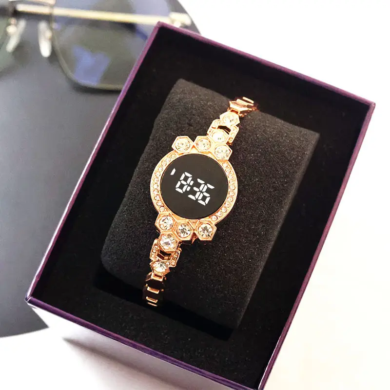 Ladies Cross-Border Touch LED Digital Watch with Diamond Chain — feature 7