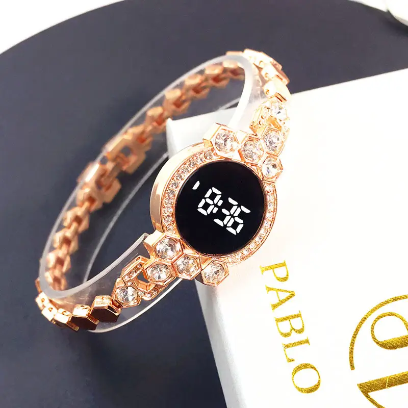Ladies Cross-Border Touch LED Digital Watch with Diamond Chain — feature 8