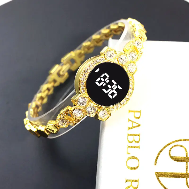 Ladies Cross-Border Touch LED Digital Watch with Diamond Chain — feature 9