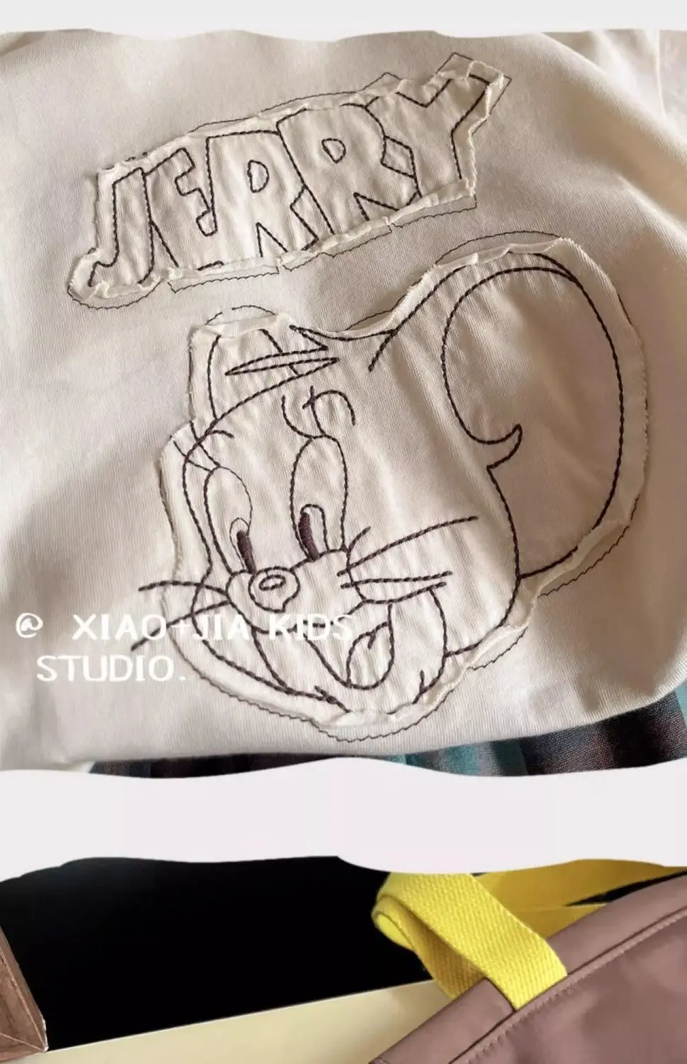 Tom and Jerry Embroidered Cotton Boys T-Shirt Black — feature 8