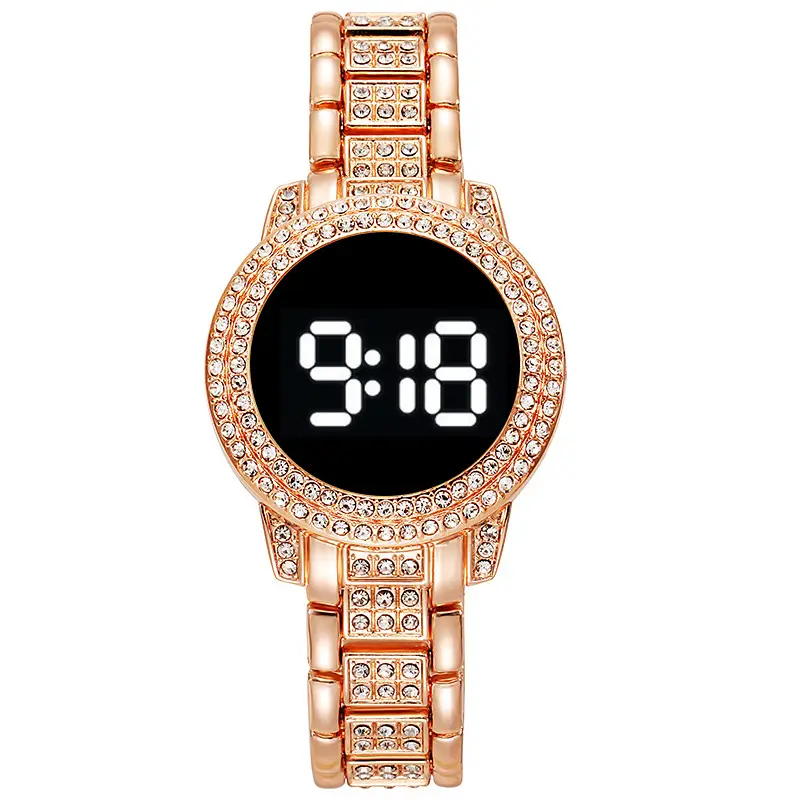 Cross-Border Korean Style Diamond-Encrusted Digital Watch for Men Women - Image 7