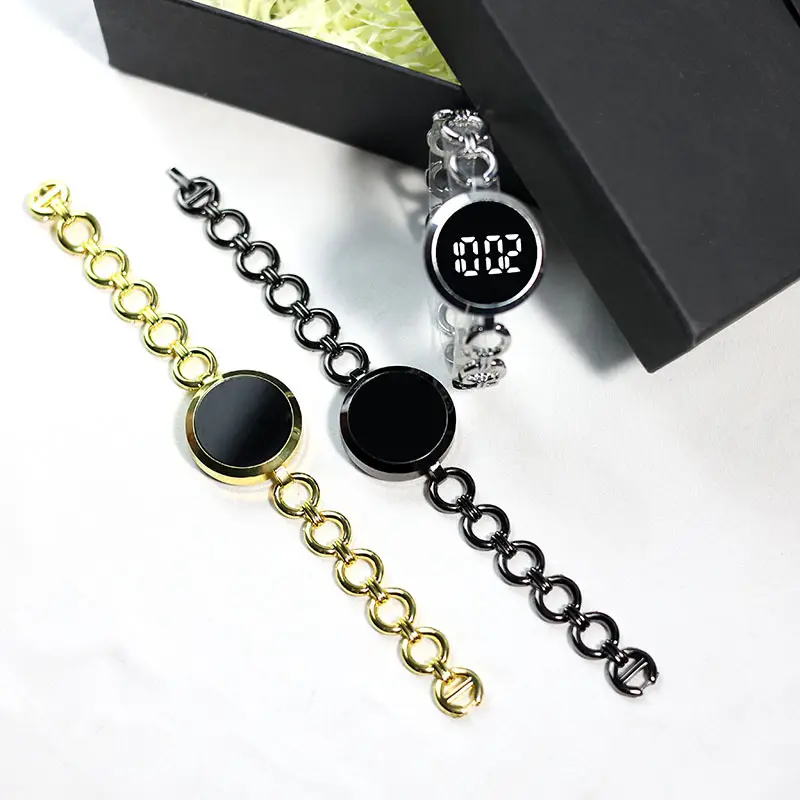 Digital Touch Screen Watch for Women Black Gold Silver — feature 2