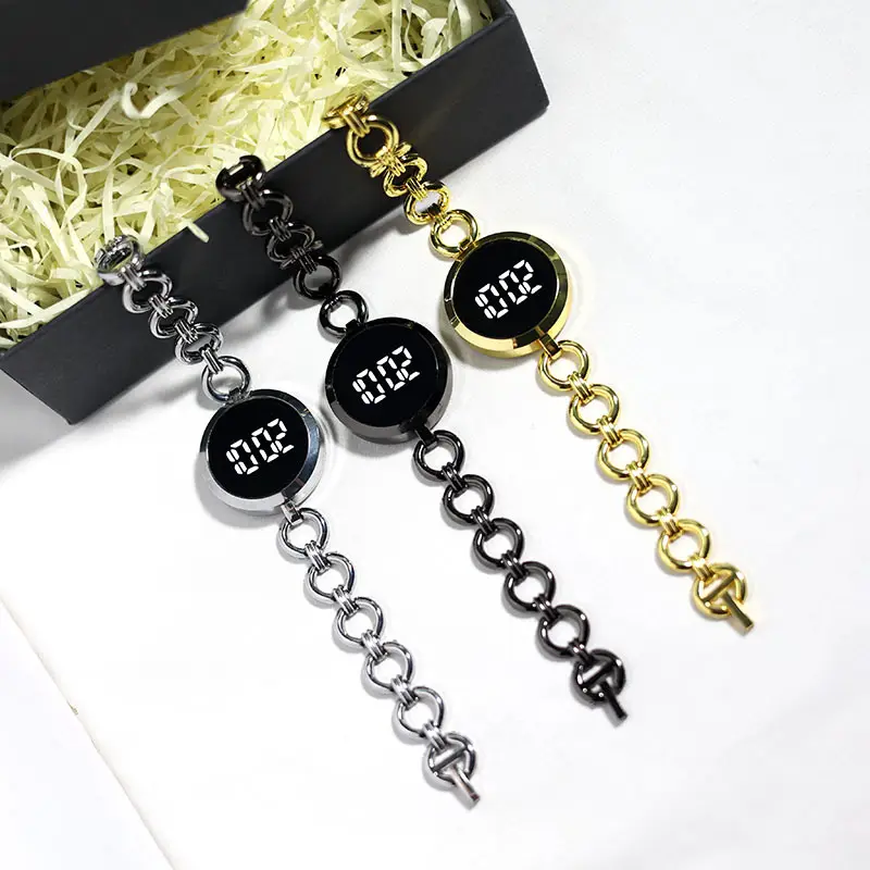 Digital Touch Screen Watch for Women Black Gold Silver — feature 4