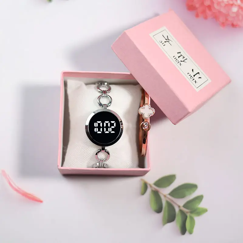 Digital Touch Screen Watch for Women Black Gold Silver - Image 2
