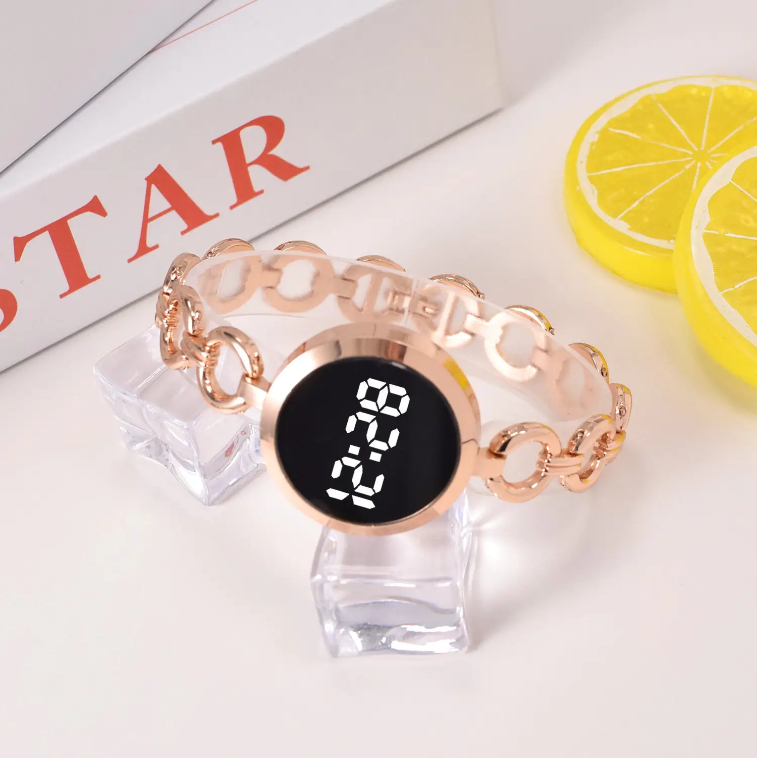 Digital Touch Screen Watch for Women Black Gold Silver - Image 4