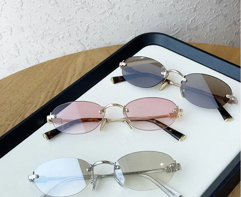 Korean Style New Fashion Rimless Old Money Style Sunglasses for Women Travel Photo Sunshade Trendy Plain Versatile Sunglasses — feature 11