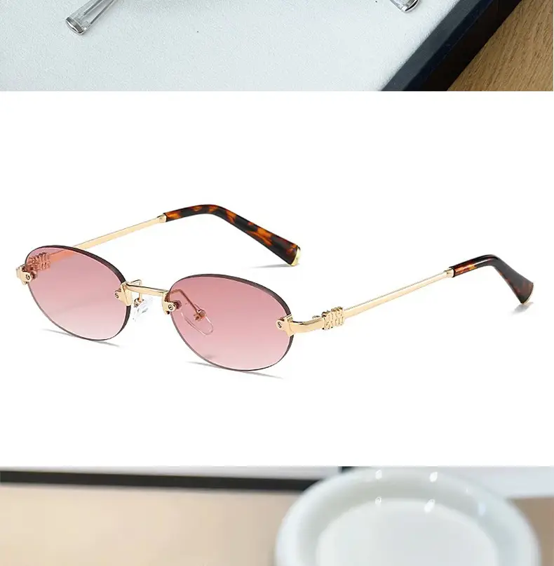 Korean Style New Fashion Rimless Old Money Style Sunglasses for Women Travel Photo Sunshade Trendy Plain Versatile Sunglasses — feature 12