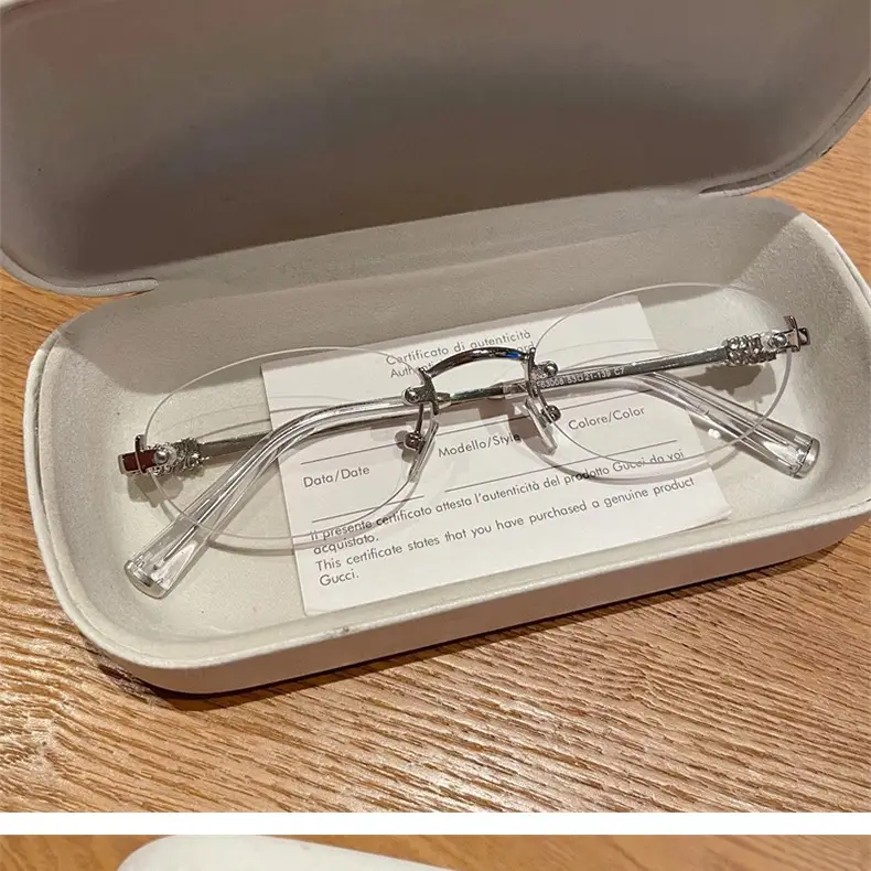 Korean Style New Fashion Rimless Old Money Style Sunglasses for Women Travel Photo Sunshade Trendy Plain Versatile Sunglasses — feature 16