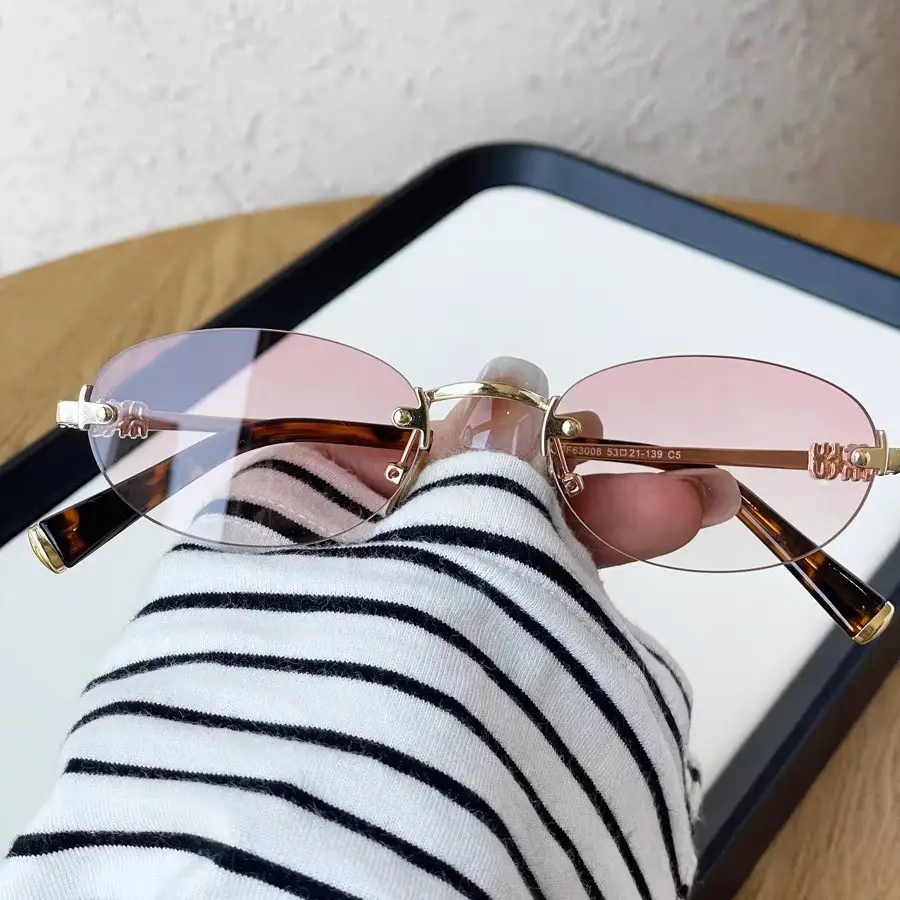 Korean Style New Fashion Rimless Old Money Style Sunglasses for Women Travel Photo Sunshade Trendy Plain Versatile Sunglasses - Image 2