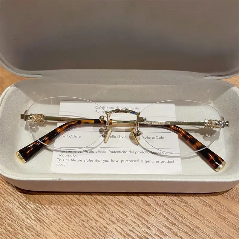 Korean Style New Fashion Rimless Old Money Style Sunglasses for Women Travel Photo Sunshade Trendy Plain Versatile Sunglasses - Image 5