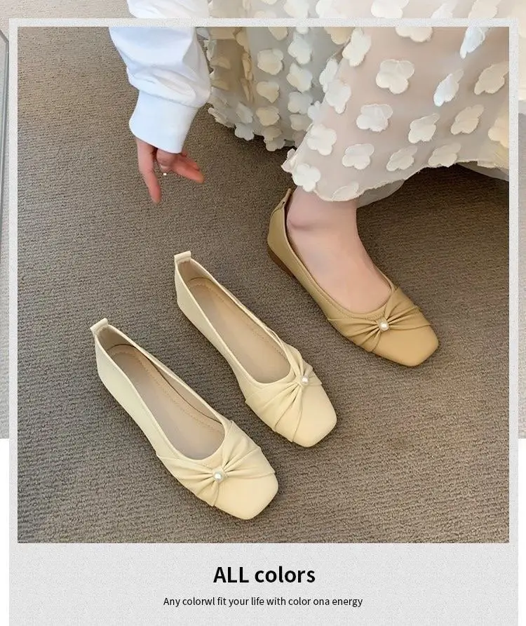 French-Style Low-Heeled Mary Jane Evening Shoes for Women 2024 New Flat Versatile Shoes to Match Skirts, Grandma Shoes, Mom Loafers — feature 1