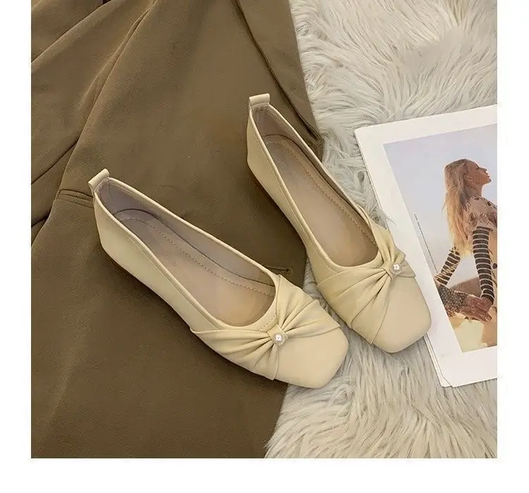 French-Style Low-Heeled Mary Jane Evening Shoes for Women 2024 New Flat Versatile Shoes to Match Skirts, Grandma Shoes, Mom Loafers — feature 12