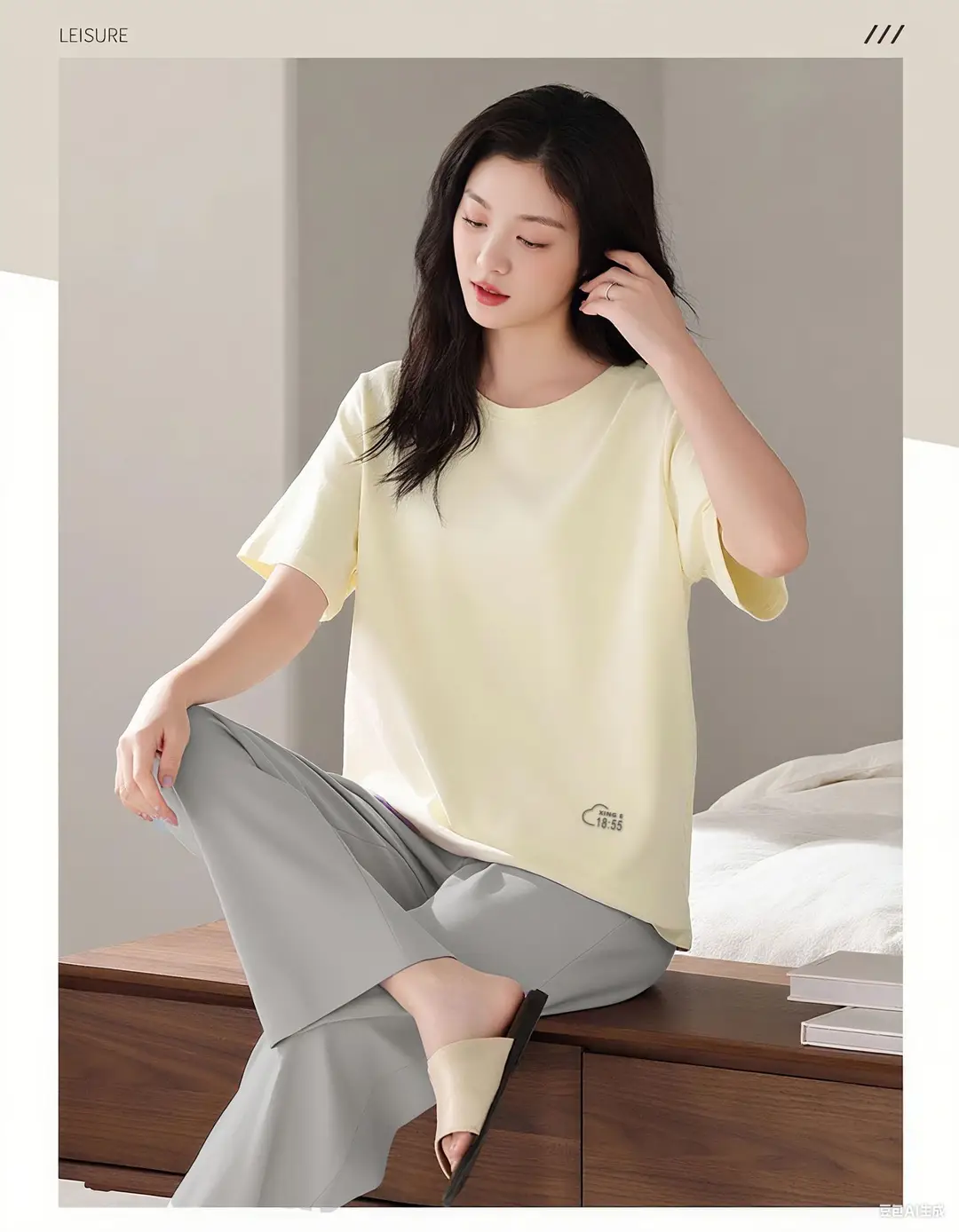 Modal Pajamas Set for Women Summer Loose Short-Sleeved T-Shirt Outer Wear Casual Pants Large Size Home Wear Two-Piece Set — feature 24