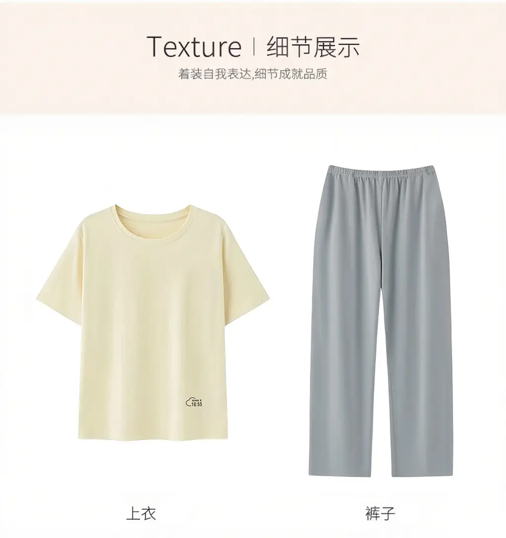 Modal Pajamas Set for Women Summer Loose Short-Sleeved T-Shirt Outer Wear Casual Pants Large Size Home Wear Two-Piece Set — feature 30