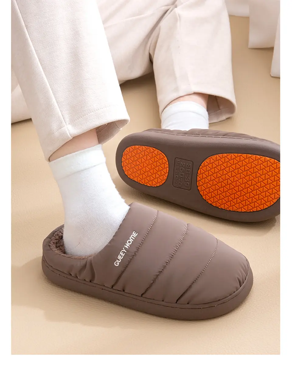 2025 New Winter Cotton Slippers for Women, Non-Slip, Non-Stinky Feet, Home Warm Thick-Soled Waterproof Fleece-Lined Cotton Shoes for Men — feature 10