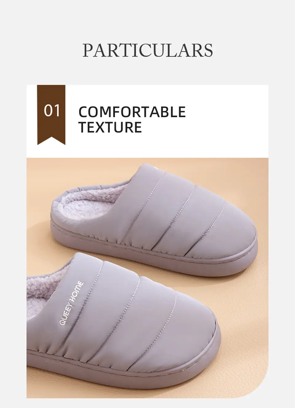 2025 New Winter Cotton Slippers for Women, Non-Slip, Non-Stinky Feet, Home Warm Thick-Soled Waterproof Fleece-Lined Cotton Shoes for Men — feature 3