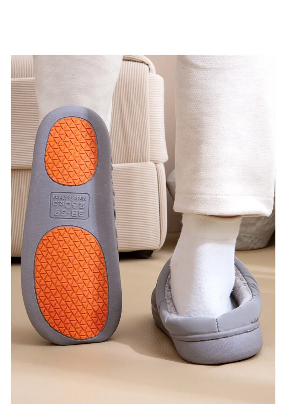 2025 New Winter Cotton Slippers for Women, Non-Slip, Non-Stinky Feet, Home Warm Thick-Soled Waterproof Fleece-Lined Cotton Shoes for Men — feature 7