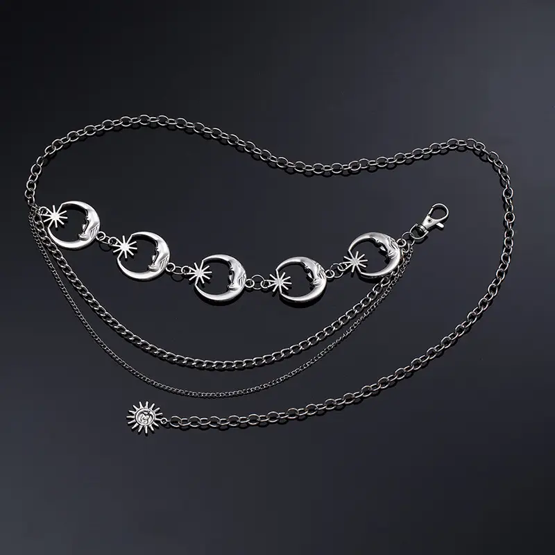Women's Multi-Layer Moon Sunflower Waist Chain Adjustable Belt - Image 2
