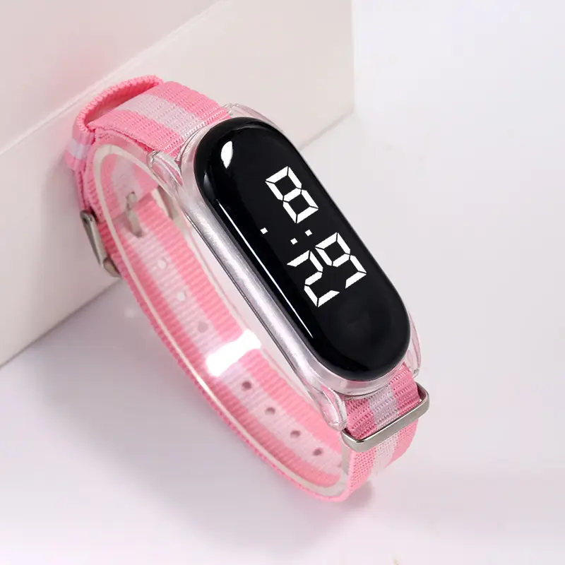 Pink Digital Watch with Waterproof Strap for Girls - Image 2