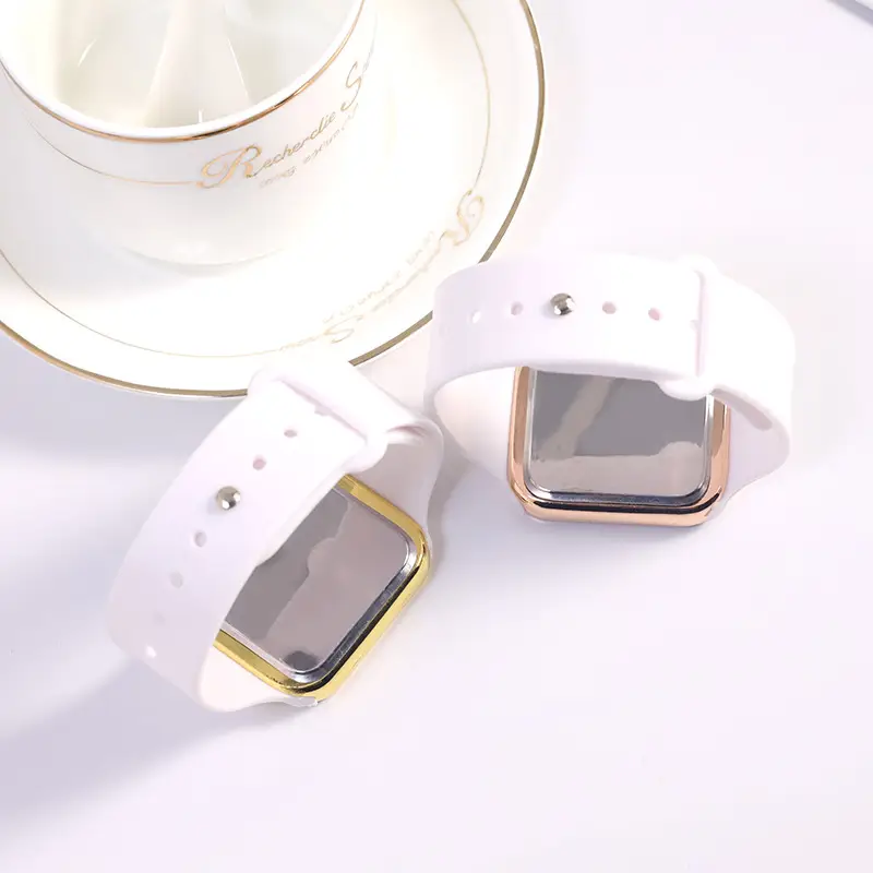 Red LED Display Men's Women's Watch Black Silicone Strap — feature 14