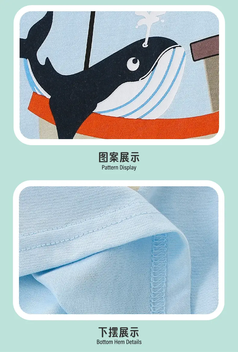 2025 Cartoon Ocean T-Shirt Boys Pure Cotton Short Sleeve — feature 8