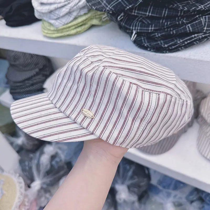 Japanese Retro Striped Baseball Cap for Summer Sun Protection - Image 5