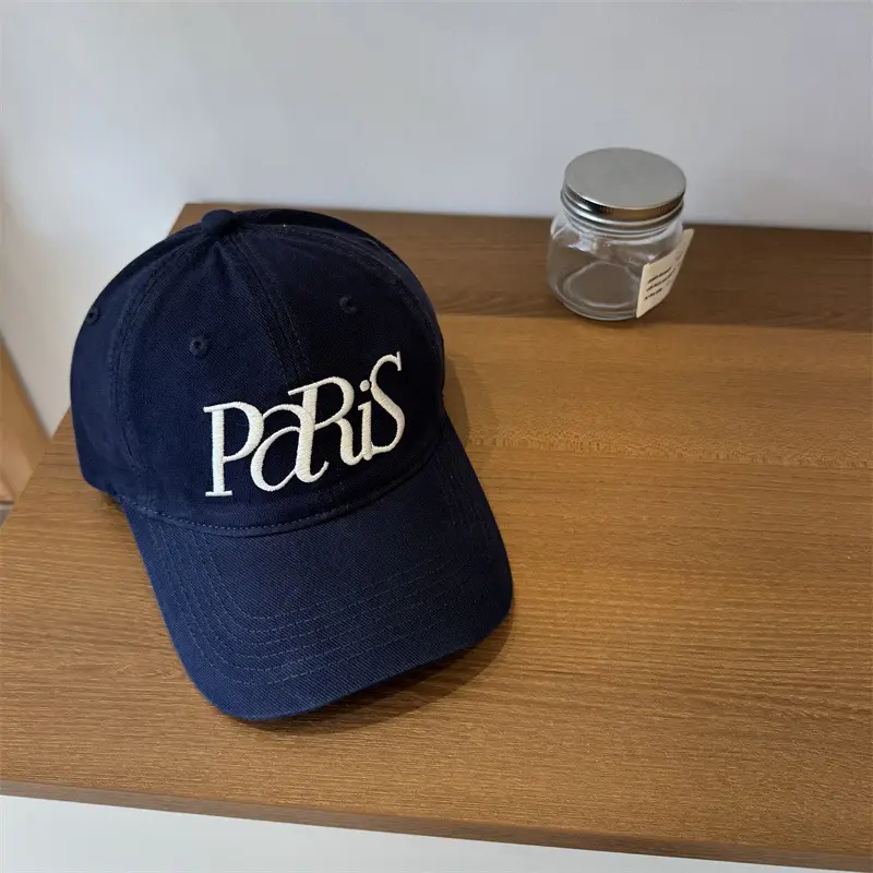 Paris Embroidered Women's Cap Large Head Wide Brim - Image 2