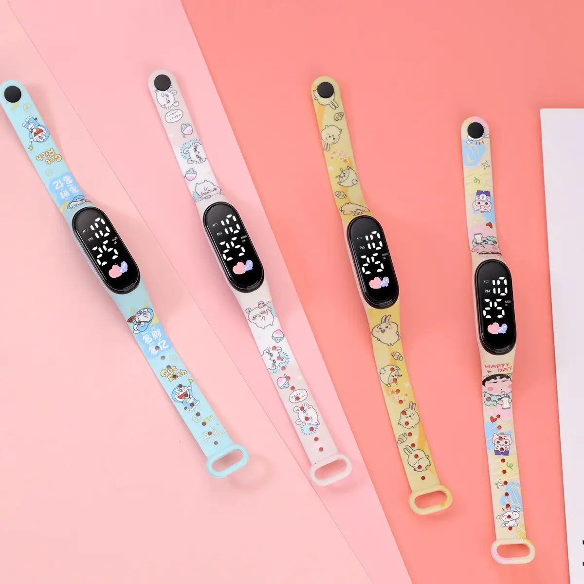 Yellow Cartoon Print Smart Watch for Girls Middle School - Image 13