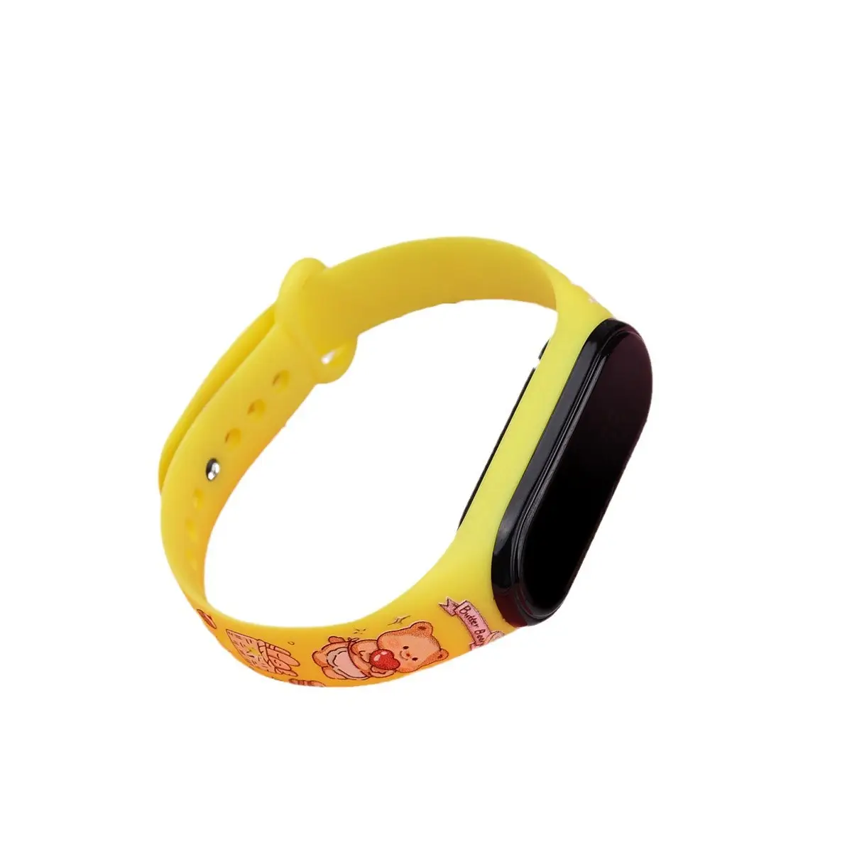 Yellow Cartoon Print Smart Watch for Girls Middle School - Image 16