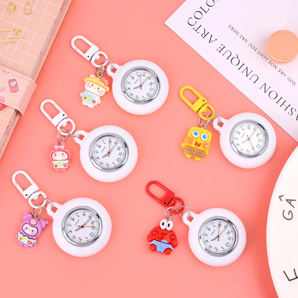 Spot Cartoon Clock Keychain for Students Schoolbag Backpack - Image 9