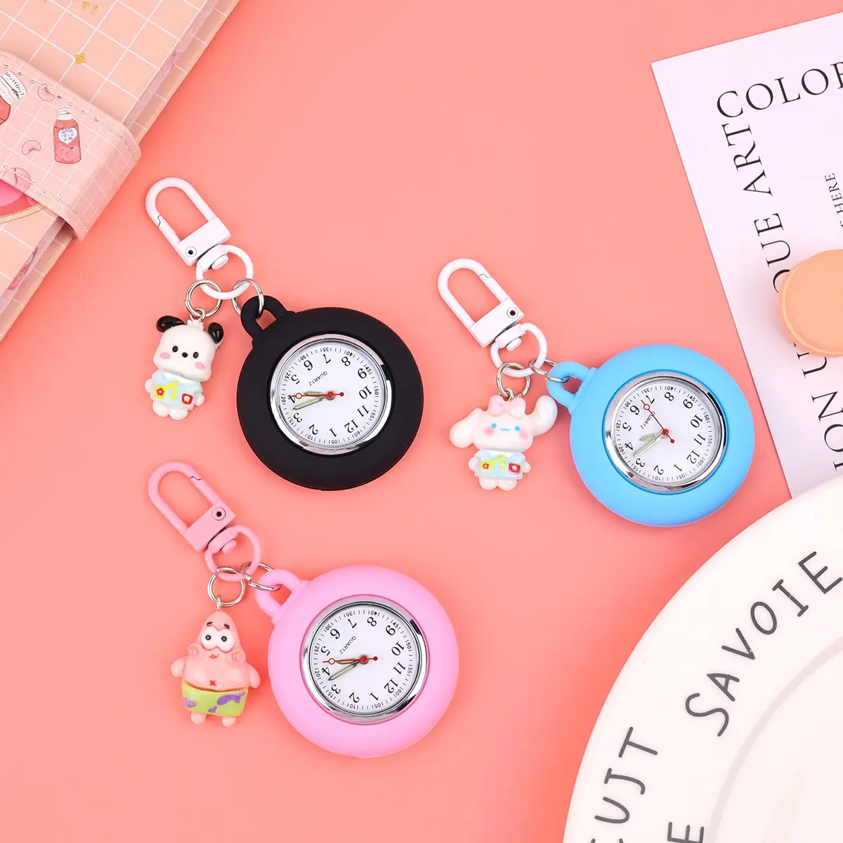 Spot Cartoon Clock Keychain for Students Schoolbag Backpack - Image 11