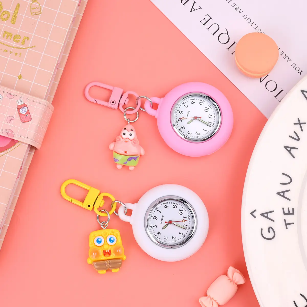 Spot Cartoon Clock Keychain for Students Schoolbag Backpack - Image 12