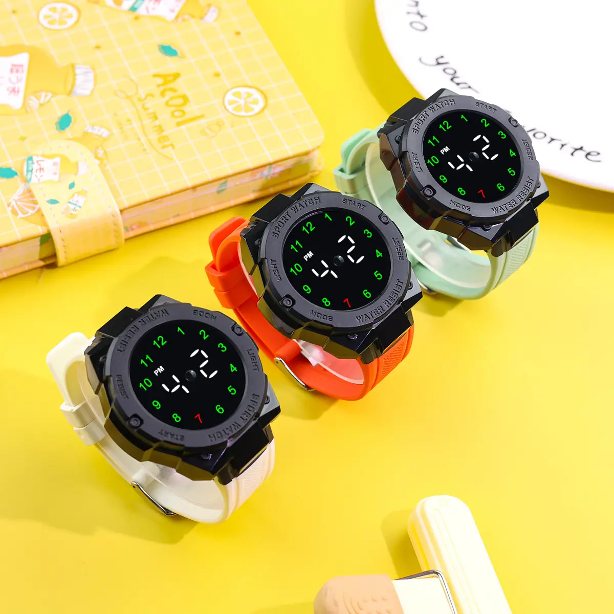 New Led Electronic Watch Marquee Cross-Border Silver Dial Rhombus Fashion Digital Sports Student Party Ready - Image 10