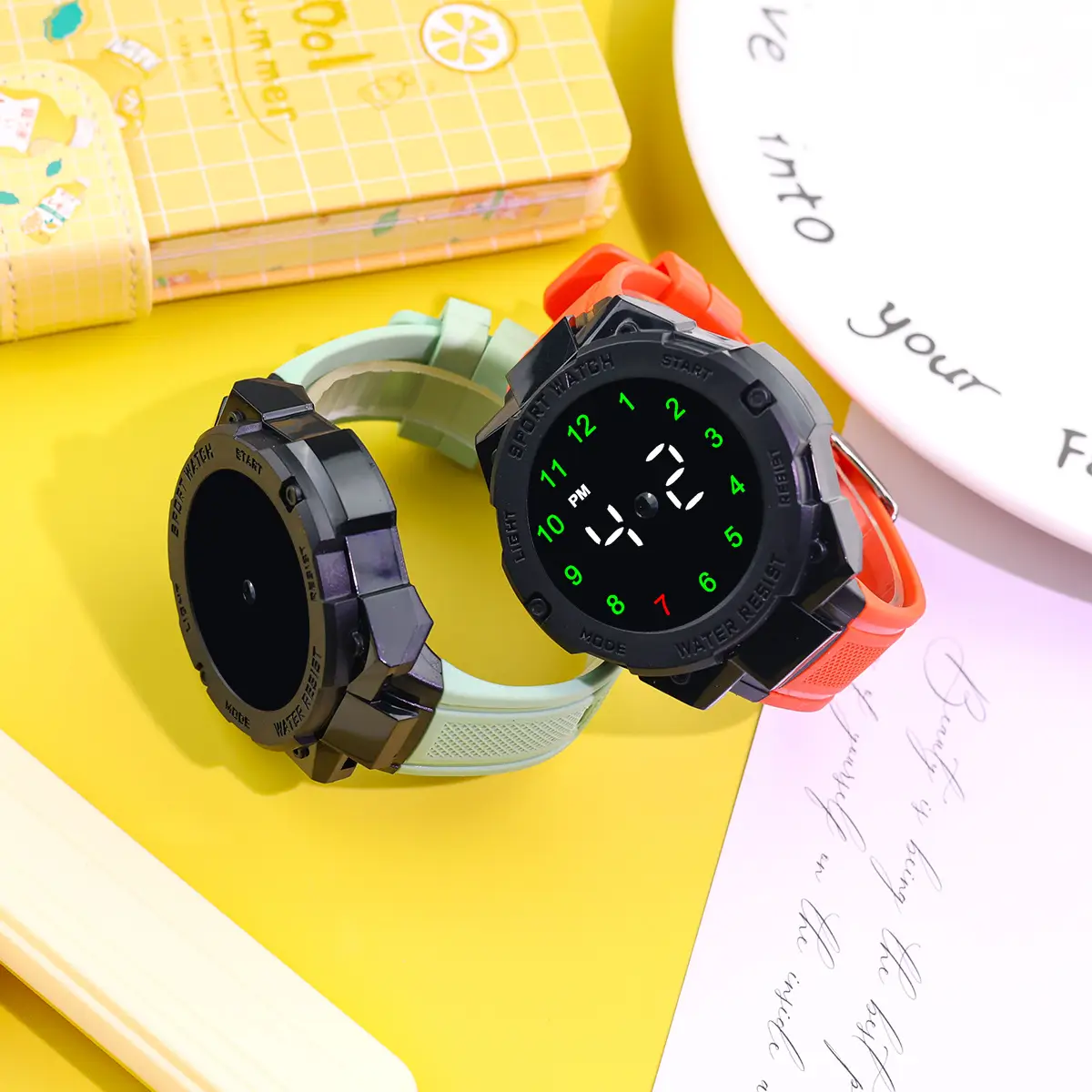 New Led Electronic Watch Marquee Cross-Border Silver Dial Rhombus Fashion Digital Sports Student Party Ready - Image 11