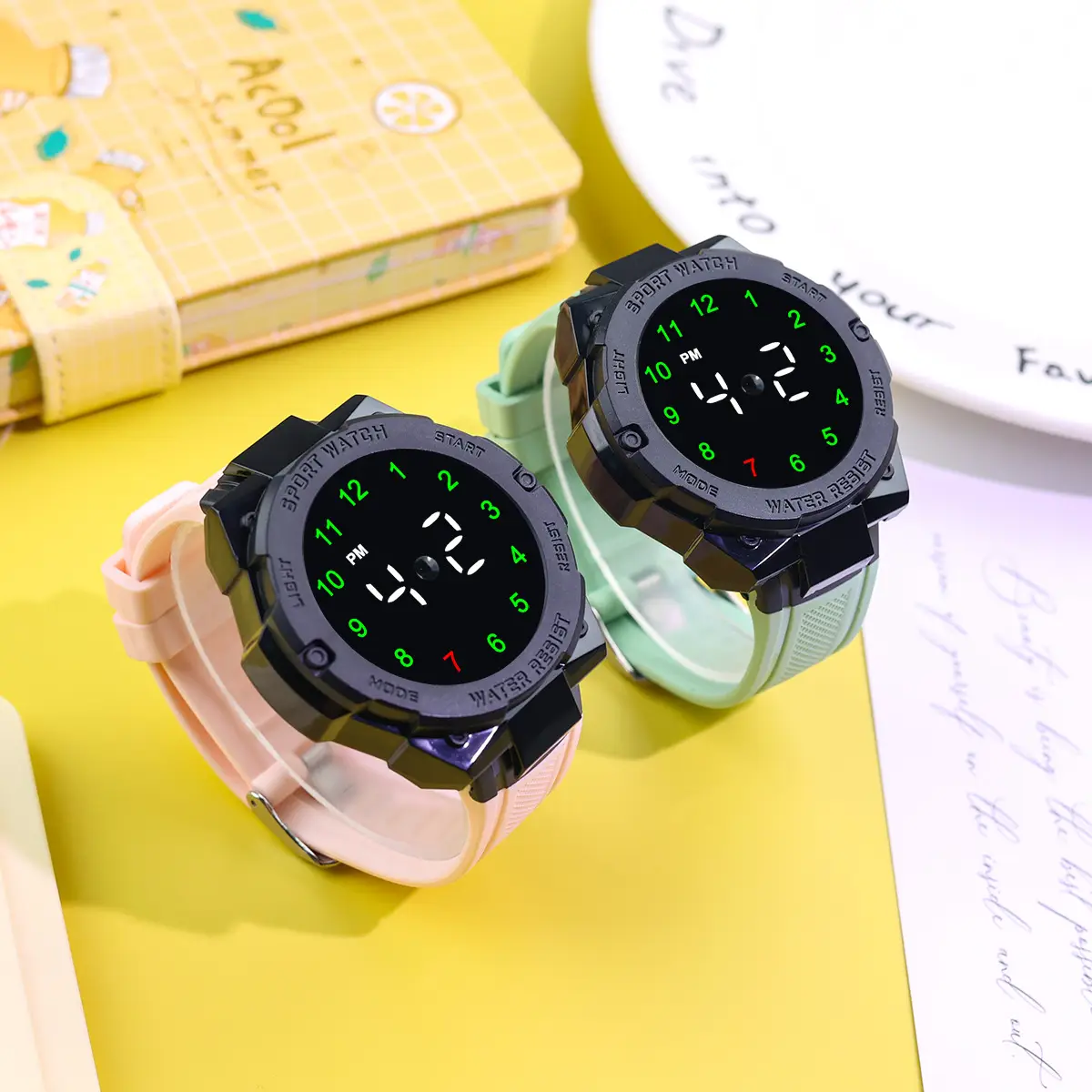 New Led Electronic Watch Marquee Cross-Border Silver Dial Rhombus Fashion Digital Sports Student Party Ready - Image 12