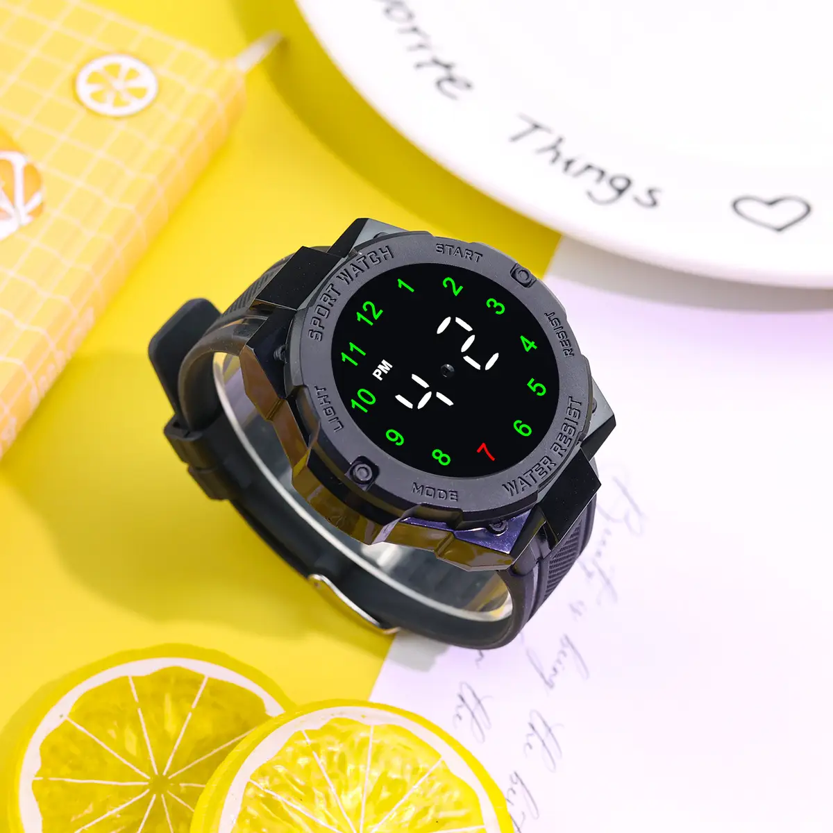 New Led Electronic Watch Marquee Cross-Border Silver Dial Rhombus Fashion Digital Sports Student Party Ready — feature 7