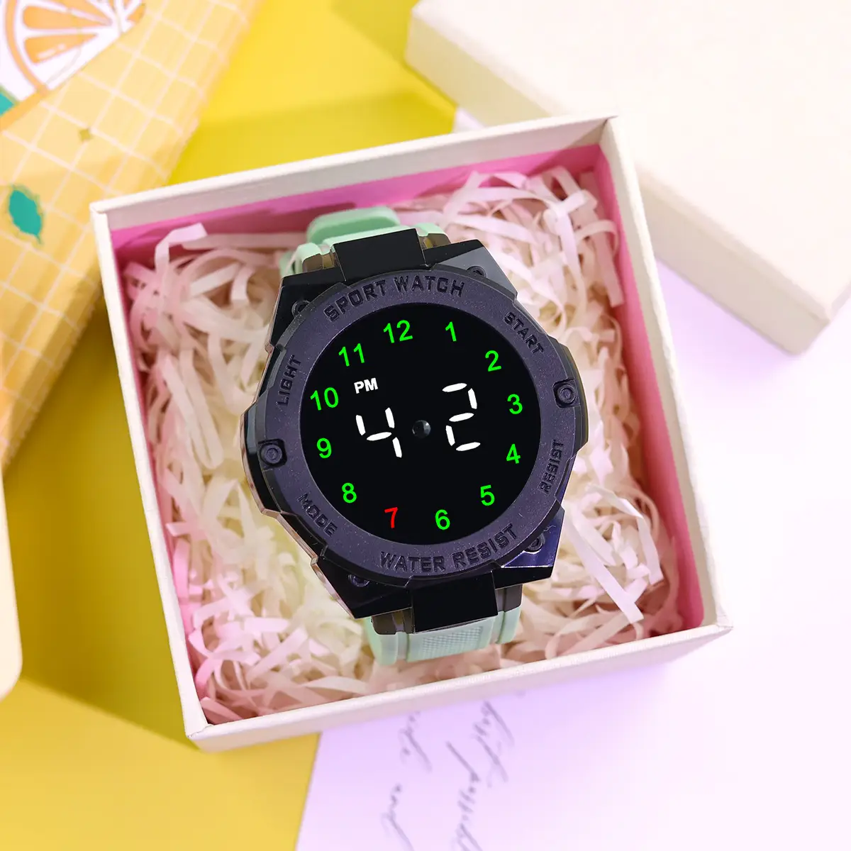 New Led Electronic Watch Marquee Cross-Border Silver Dial Rhombus Fashion Digital Sports Student Party Ready - Image 7