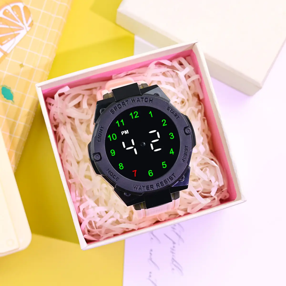 New Led Electronic Watch Marquee Cross-Border Silver Dial Rhombus Fashion Digital Sports Student Party Ready - Image 8