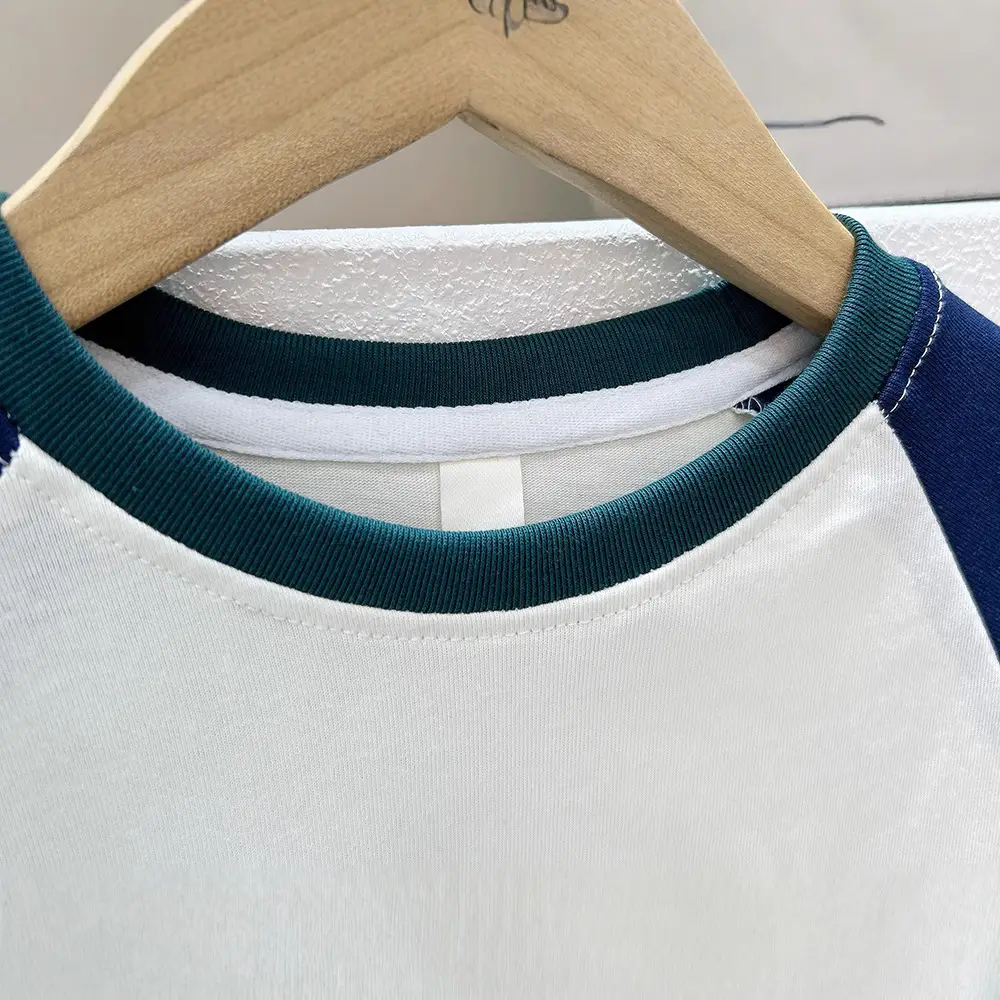 Boys Long Sleeve Color Block T-Shirt White Blue 2025 - Image 5