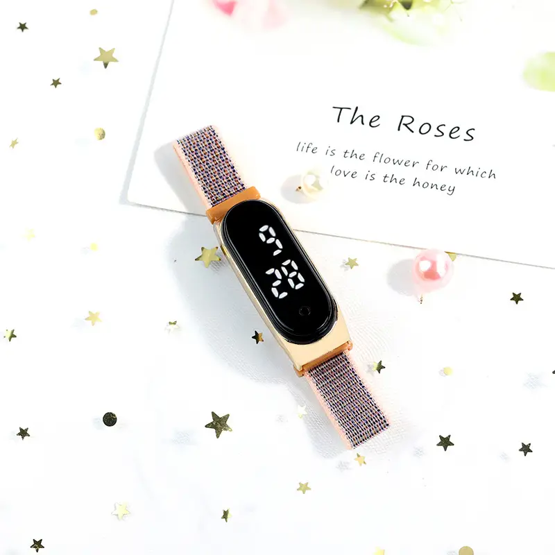 Waterproof Touch Watch with LED Display & Red Blue Strap - Image 7
