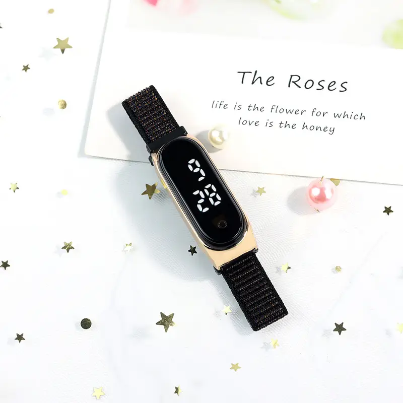 Waterproof Touch Watch with LED Display & Red Blue Strap - Image 3