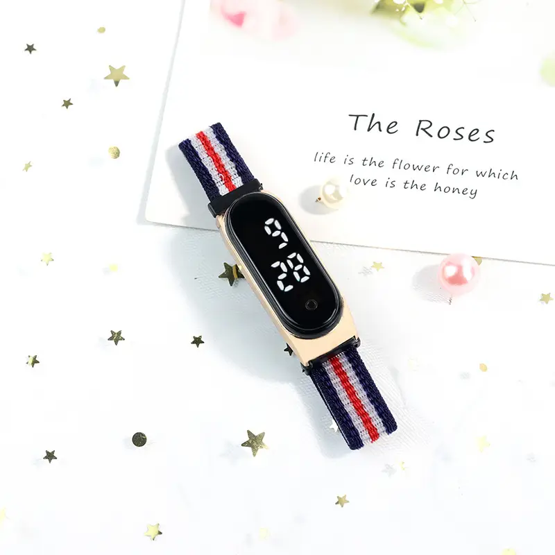 Waterproof Touch Watch with LED Display & Red Blue Strap - Image 4