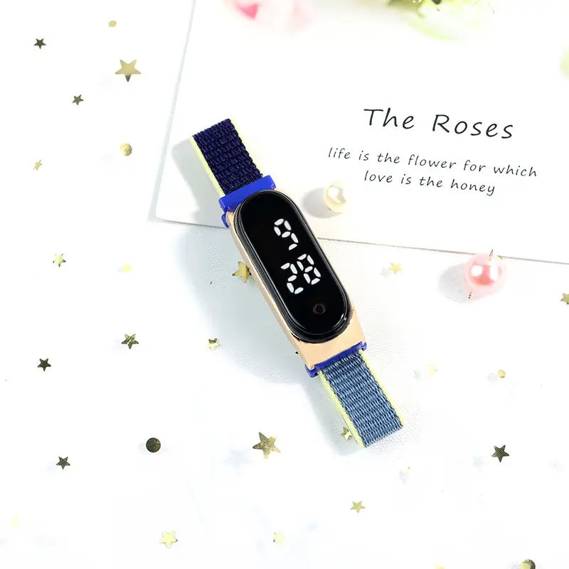 Waterproof Touch Watch with LED Display & Red Blue Strap - Image 5