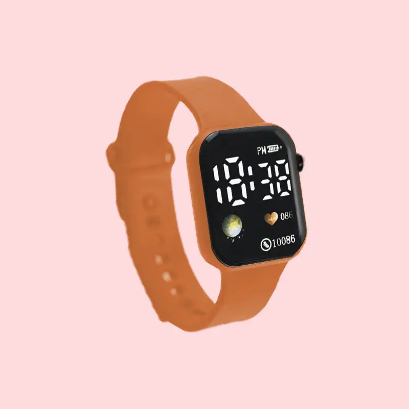 Square Touch Digital Watch for Girls Women White - Image 3