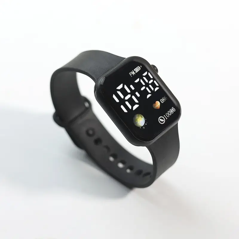 Square Touch Digital Watch for Girls Women White - Image 12