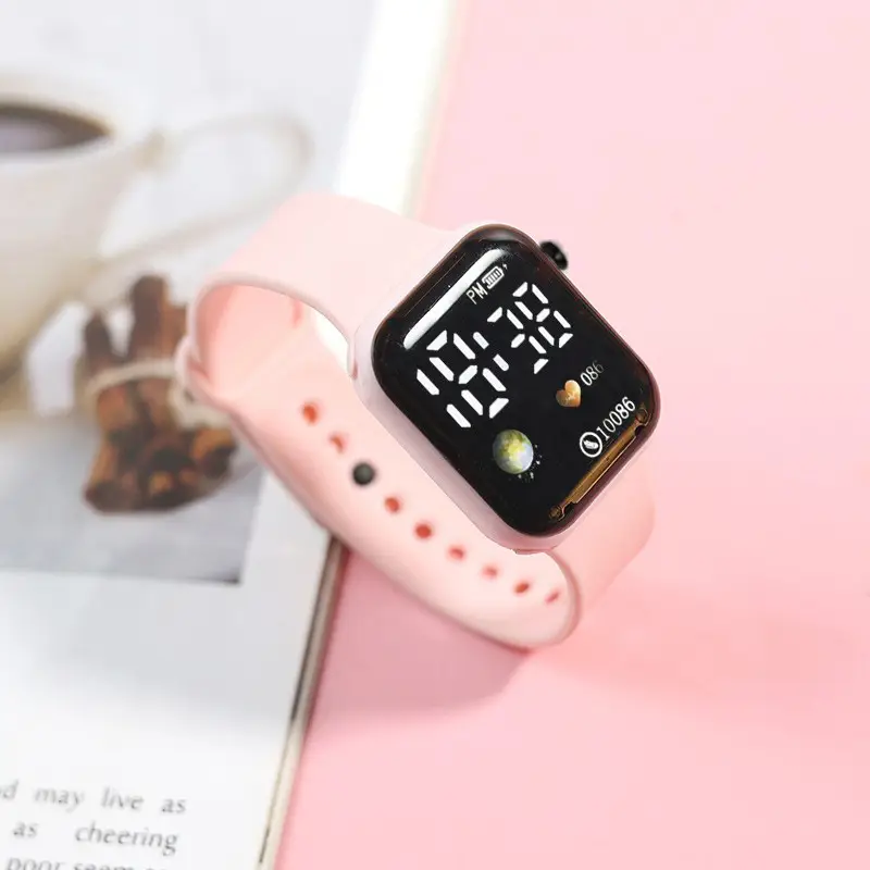 Square Touch Digital Watch for Girls Women White - Image 6