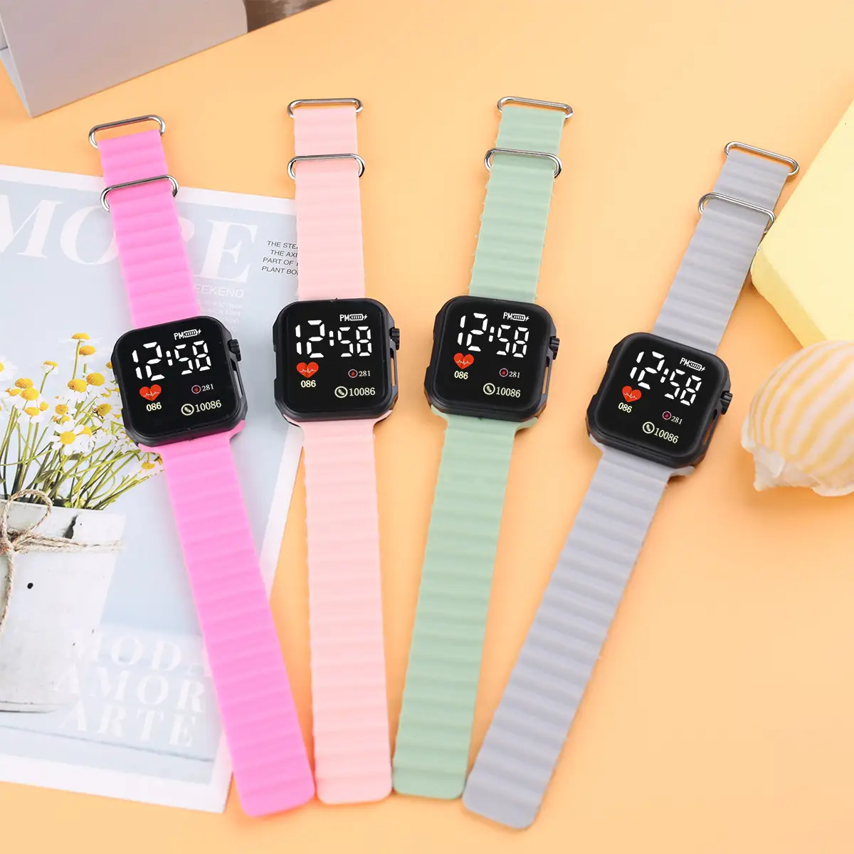In-stock Trendy Square Heart Watch for Students & Couples - Image 11