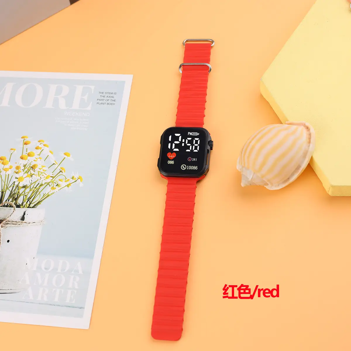In-stock Trendy Square Heart Watch for Students & Couples - Image 3