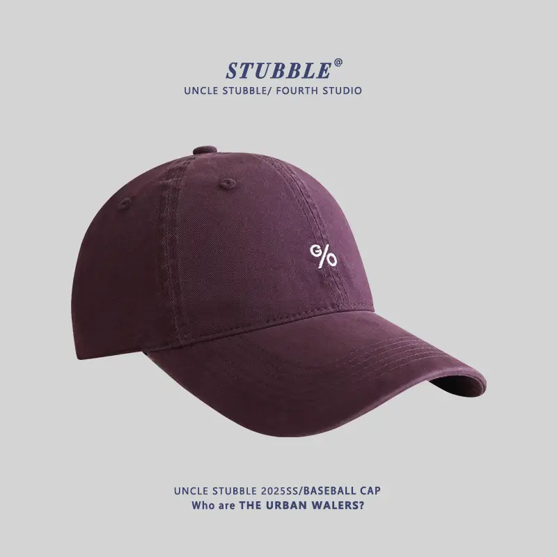 Stubble Uncelebrity Baseball Cap Maroon % Brand - Image 5