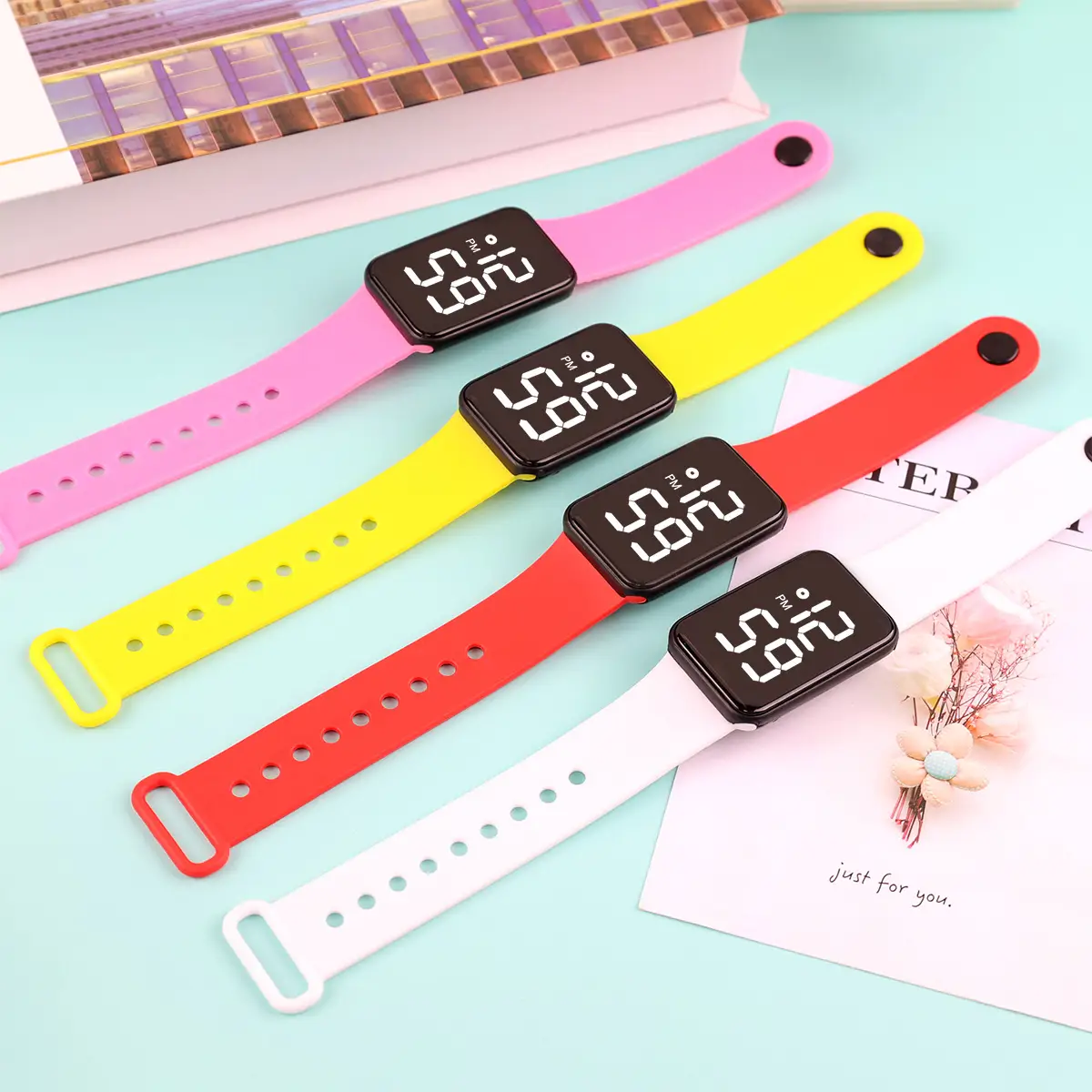 Touch Rainbow Color LED Digital Watch Large Screen - Image 11